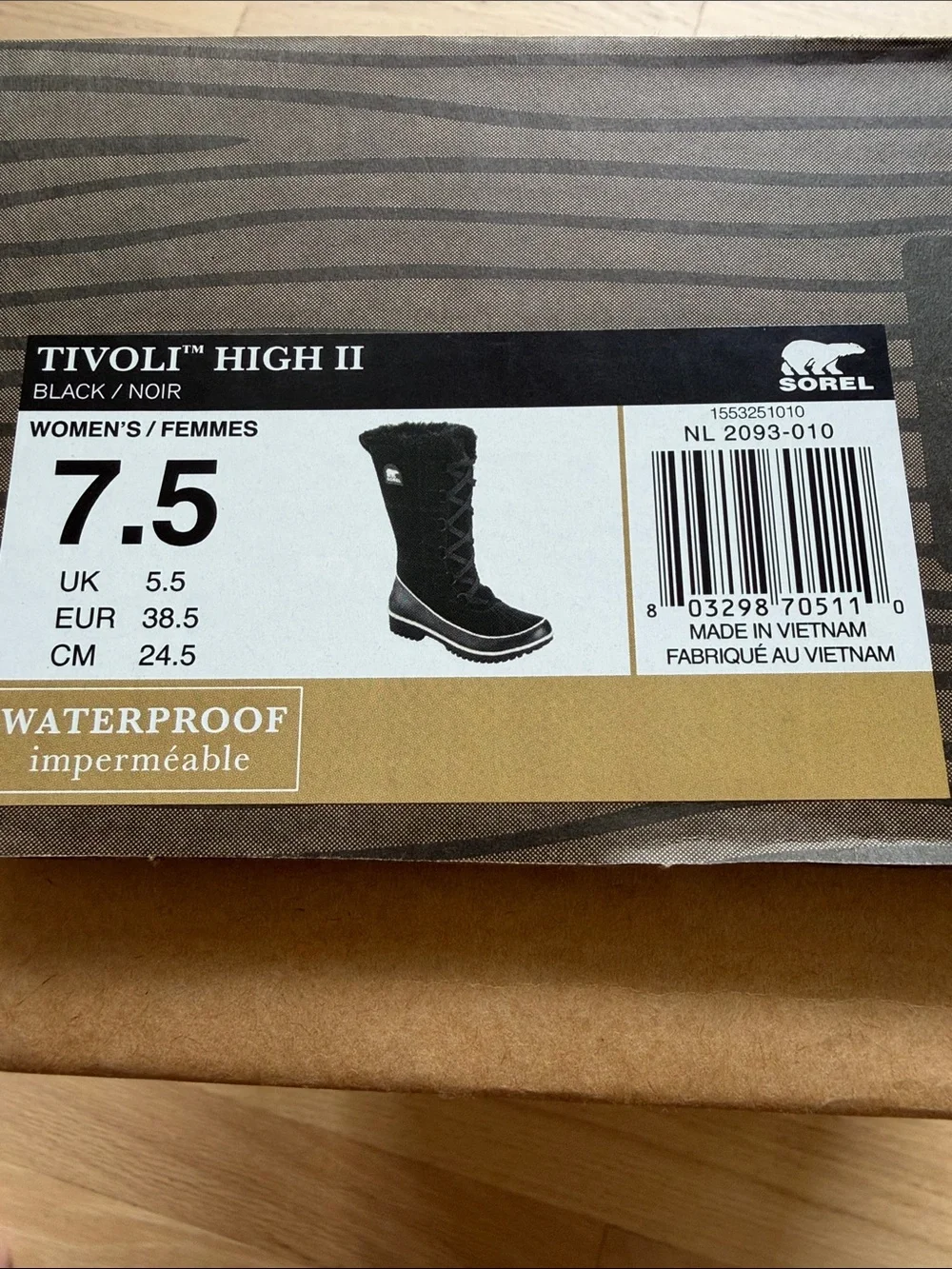 Sorel Women's Black Lace-Up Waterproof Winter Boot